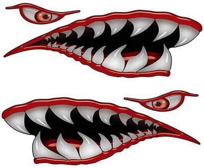 Weston tinta leteći tigrovi zubi morskih pasa 12 crvene reflektivne naljepnice