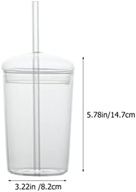 Staklene čaše za čaše s poklopcima i slamkama prozirna staklena čaša za slamu za smoothie čaše za ledenu kavu za višekratnu upotrebu