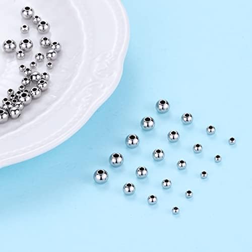 200PCS, 3mm 4mm 5mm 6mm okrugle odstojne perle od nehrđajućeg čelika za izradu nakita