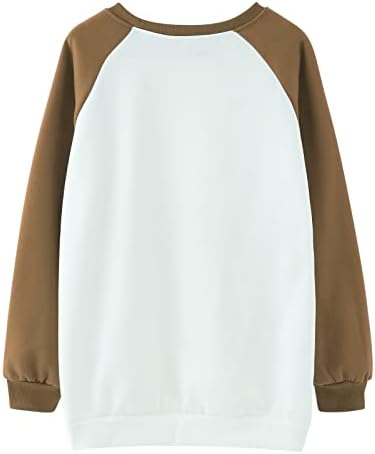 Žene labave dukserice modne karirane bluze s bluzom s valentinovima patchwork džemperi casual o-vrata pulover