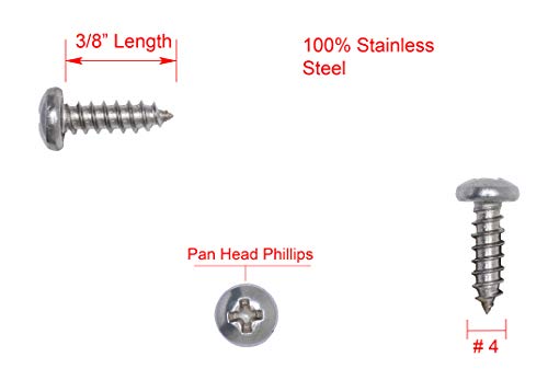 Vijci za drvo s Phillips glavom od nehrđajućeg čelika 8 inča 3/4, nehrđajući čelik 18-8 pomoću pipete s vijcima
