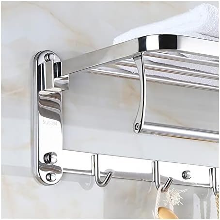 Omoons stalak za ručnike stalak za ručnike za kupaonicu s kukama, vješalica ručnika sklopiva fiksni držač ručnika za kupanje, držač