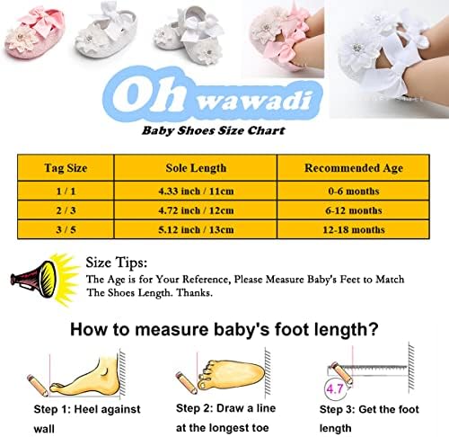 Ohwawadi za bebe cipele za bebe djevojčice Baby Mary Jane Flats Princess vjenčanica cipela Crib Crip Cipen za novorođenčad, novorođenčad,