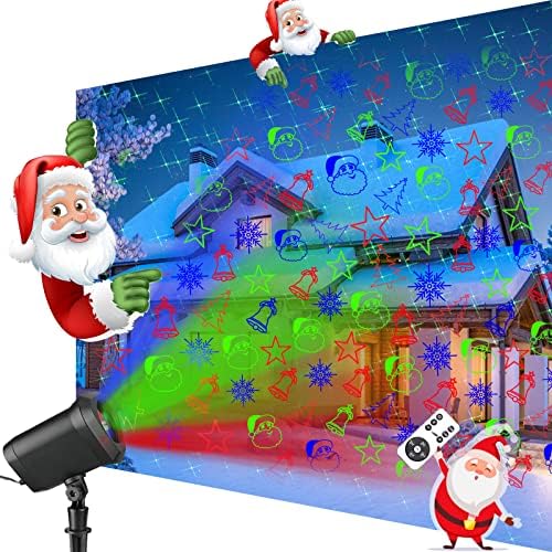 Božićni projektor svjetla vanjska, vodootporna božićna laserska svjetla aluminijski pejzažni projektor svjetla s plavo crveno zelenim