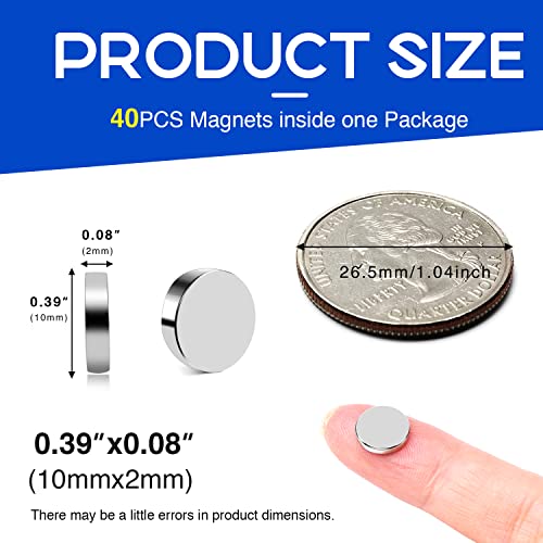 Mali magneti, 40 pakiranja neodimijskih magneta za disk, sićušni magneti za rijetke zemlje, mali čvrsti okrugli magneti za hladnjak,