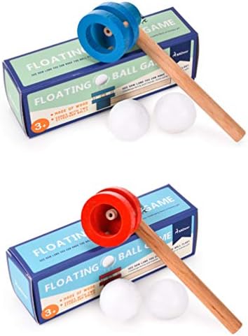 Toyvian drvene igračke na otvorenom playset drveno puhanje: Smiješna plutajuća igra plutajuća puhačka cijevi kuglice ravnoteža puhanje
