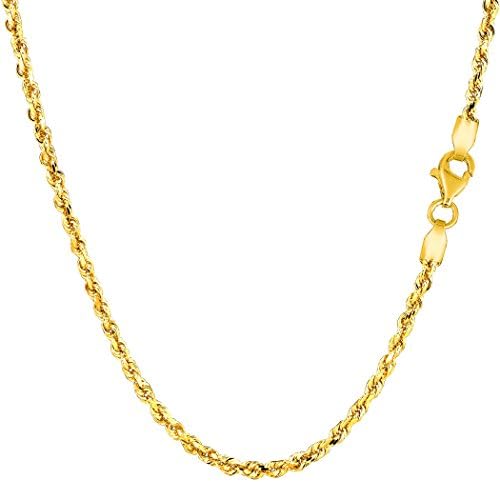 Nakit za nakit 14K žuto zlato ispunjen ogrlicom lanca čvrstog konopa, 2,1 mm