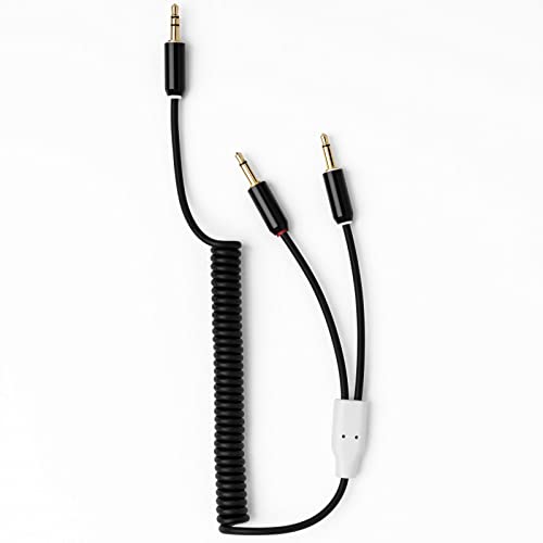 MyVolts Candycord Patch Specijalni audio kabel, ravni mini priključak do 2 x ravna mini priključka, kovrčavi 26 cm do 30 cm, crna boja