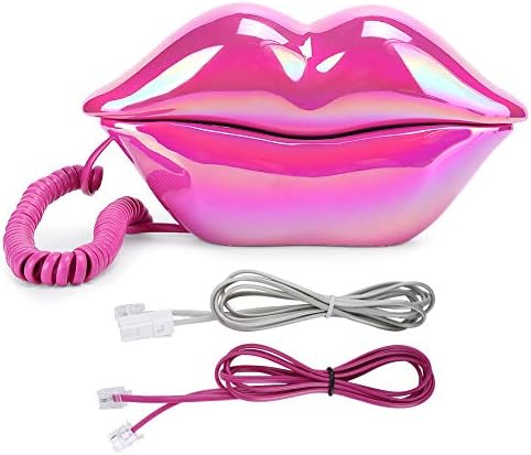 Ružičasta usta telefona ožičena novost seksi telefon za usne poklon crtić u obliku prave kabelske fiksne fiksne lagane lagane kabel