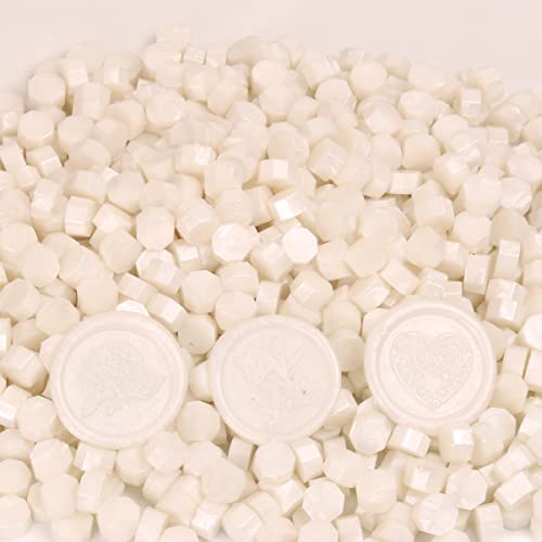 Biserno bijelo brtvene voštane perle, Hoseling 1.1Pound Wax Walt Fures 1500pcs Metalna bijela biljačka kuglica za brtve štapića za