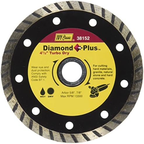 Ivy Classic 38154 Diamond Plus 7-inčni suhi i mokro rezanje turbo kontinuiranog dijamantskog oštrica s 7/8-5/8-inčnim dijamantskim