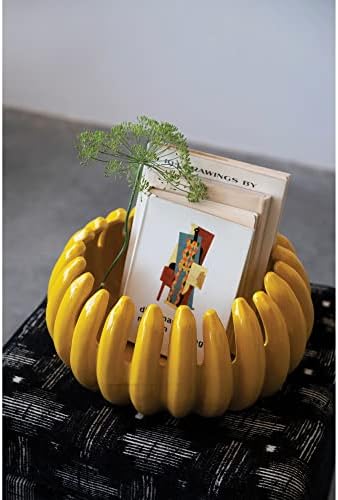 Creative Co-op Dekorativni kameni softver Bananas zdjela, 15 l x 15 W x 7 H, žuta