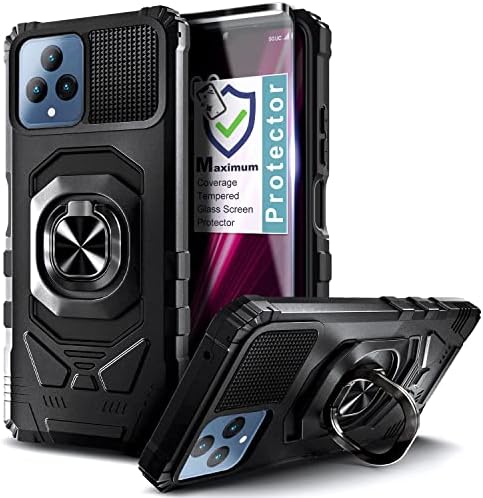 NZND kompatibilan s T-Mobile Revvl 6 5G futrolom s utikanim staklenim zaštitnikom zaslona, ​​zaštitnim zaštitom cijelog tijela [vojna