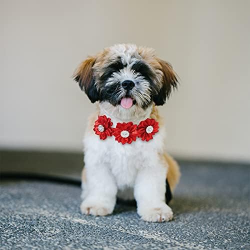 30 komada pseće kravate za kućne ljubimce cvjetni ovratnik pseti lukovi dijamantski kristalni pribor za pse pse cvjetne luke mačke