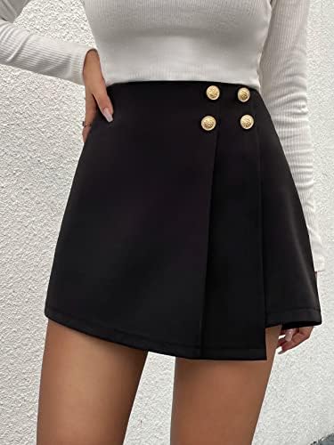 Sweatyrocks ženska ležerna gumba s visokim strukom prednja je naborana Mini Skort suknja