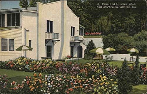 Fort McPherson-patio i časnički klub Atlanta, Ga, Ga originalna Vintage razglednica