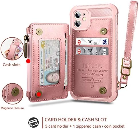 11 Futrola za telefon sa zaštitnikom zaslona torbica za novčanik za žene držač kartice od umjetne kože remen s magnetskim zatvaračem