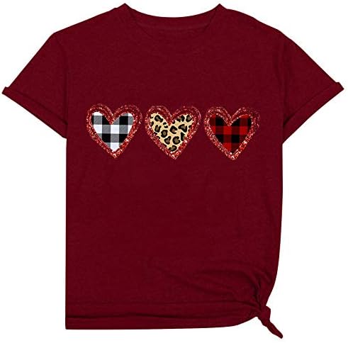 Košulja na Valentinovo Neartime za žene, majica kratkih rukava Love Graphic, svakodnevne majica okruglog izreza, vrhovima