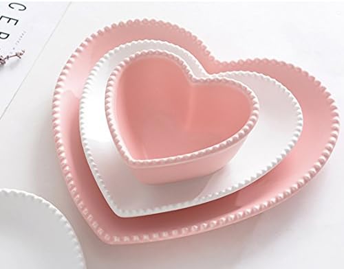 Choold keramičke zdjele za puding u obliku srca s perlicama rub pečene zdjele za deserte zdjele pećnice zdjele krem ​​ramekin souffle