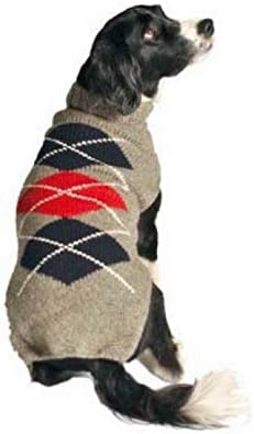 Chilly Dog Grey Classic Argyle Dog džempera, X-Small