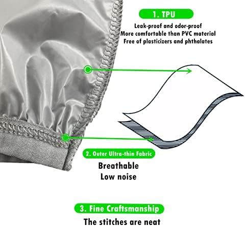 Donje rublje nepropusno propuštanje za inkontinenciju, pokrov za odrasle pelene s niskom bukom za pranje, sive plastične hlače pokrivaju
