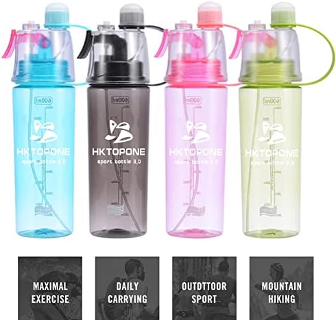 HKTOPCNE Spray Voda boca za piće sportske boce s bocama BPA besplatno 600 ml za vožnju planinarenjem planinarenja u planinarenju