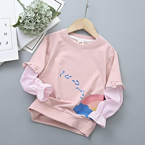 Dječja dijete dijete dijete djevojke dugi rukavi Slatka crtića prugasta patchwork pulover dukserica vrhova bluza odjeća odjeća obrub