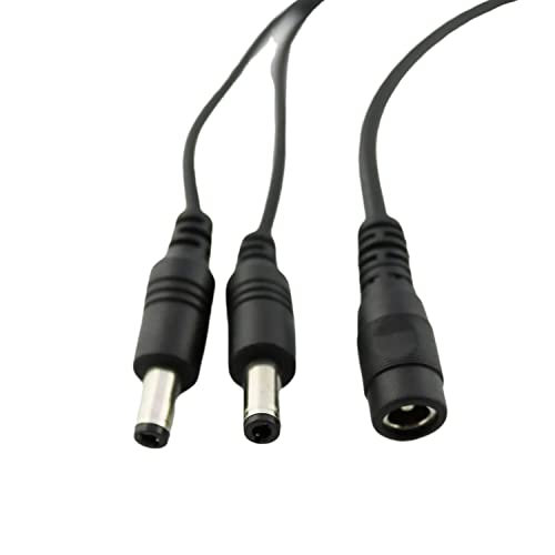 GornjiFU 2PCS CCTV DC kabel za razdjelnik napajanja 5,5 mm x 2,5 mm ženski priključak na 2 mužjaka konektora za razdjelnik 5,5 mm x