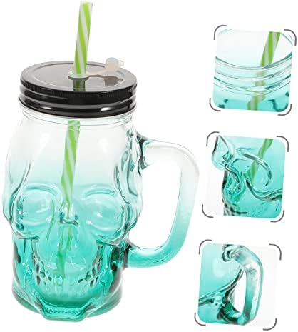 2pcs-ukrasne čaše hladna voda i staklo novo mlijeko kreativno staklo za piće šalice s poklopcima za zabavu za Noć vještica šalice zelene