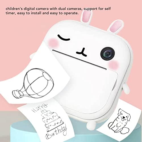 Dječja kamera, Mini džepni termalni pisač u obliku zeca s dvostrukom kamerom sprijeda i straga za malu djecu