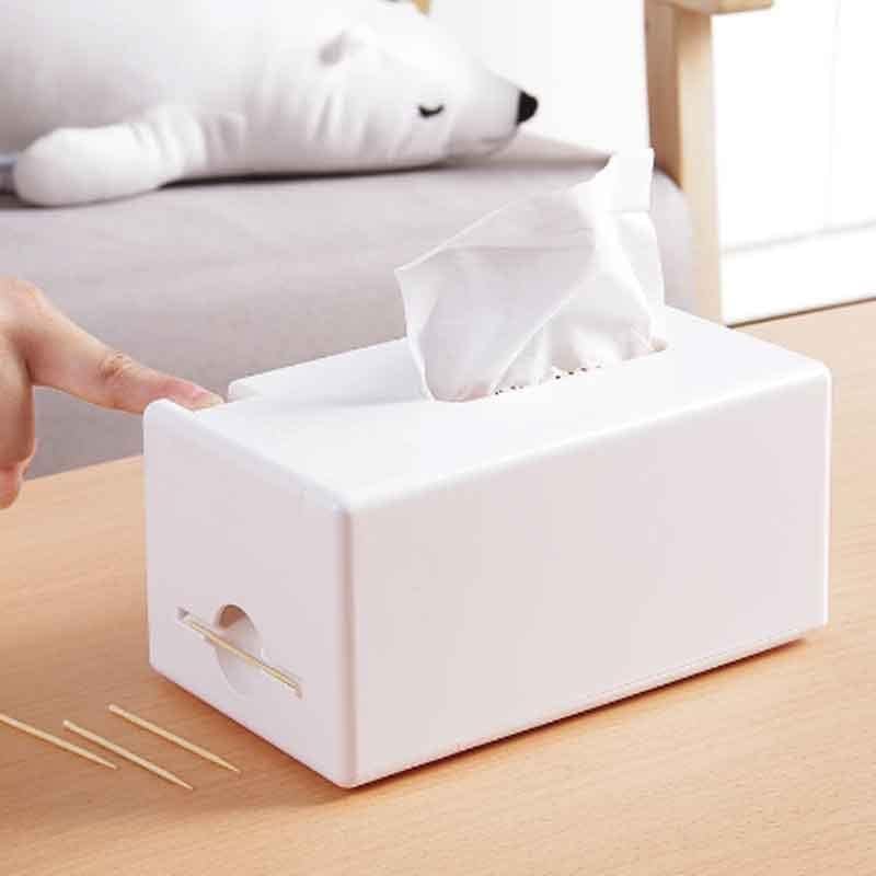 Xjjzs kreativna kutija za tkivo+držač čačkalice kontejner za ručnik za salveti držač papira za dozator modni tkivo slučaj dva u jednom
