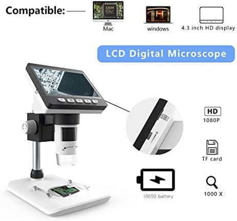 4.3 LCD HD 1080P Digitalni mikroskop 50x-1000x Video snimač za povećanje za Windows