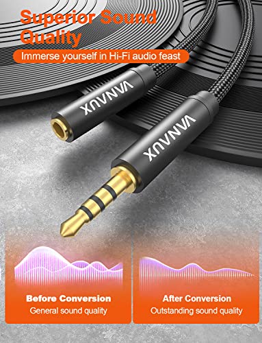 Vanaux 3,5 mm kabel za produženje 4 pol TRRS 3,5 mm ekstenzijski kabel [Podržava funkciju mikrofona] Aux kablovi kompatibilni s prijenosnim
