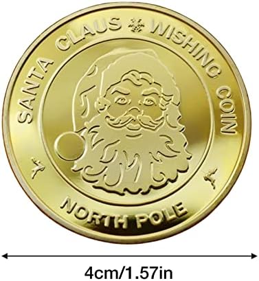 Xiaoling Božić Djeda Mraza, Zlatni božićni prigodni novčić, kolekcionarski metalni novčić poklon za djecu, Djed Mraz koji želi novčić,