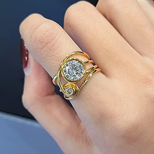 2023 novi ženski višeslojni dijamantni prsten nepravilnog oblika moderan zaručnički prsten Ženski zaručnički prsten