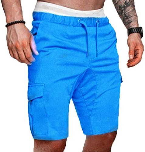 ANDONGNYWELL muški izvlačenje elastičnog struka za vježbanje kratkih hlača koje trče brze suhe kupine s džepovima