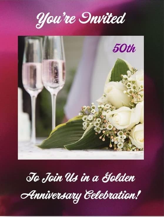 50. pozivnice za godišnjicu vjenčanja Flaute šampanjca- 50/PK