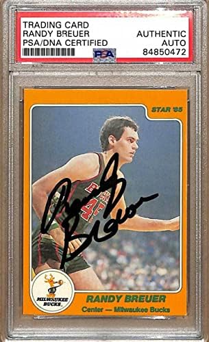 1984-85 Star Company 126 Randy Breuer Bucks Potpisan/Auto kartica PSA/DNK 178993 - Košarkaške kartice s autogramima
