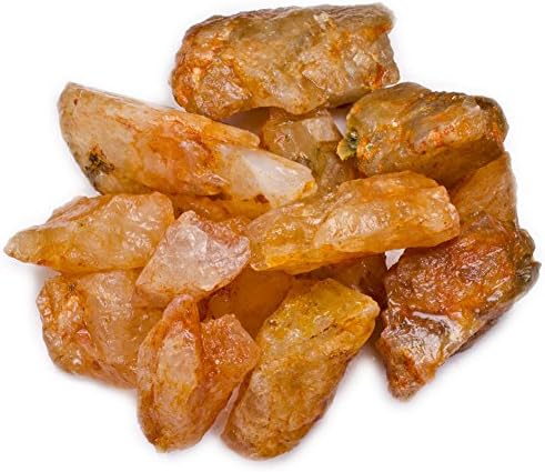 Materijali hipnotičkih dragulja: 2 lb skupno, grubo zlatno narančasto citrinski kamenje iz Indije - Sirovi prirodni kristali i stijene