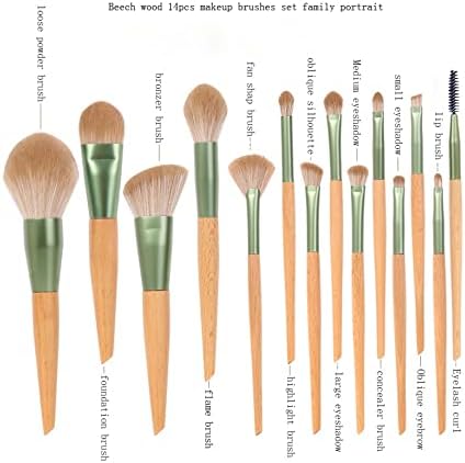 CFSNCM Nature Beech Wood Makeup četkice Potpuni set ljepota alati za mekani prah temelj za sjenilo za sjenilo