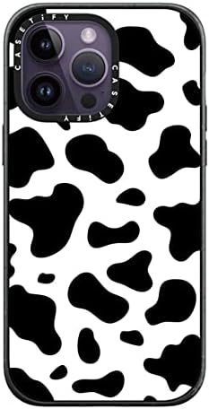 Casetify Impact iPhone 14 Pro Max Slučaj [4x Vojni razred testiran / 8.2ft zaštita od pada] - Krava tiska - sjajna crna