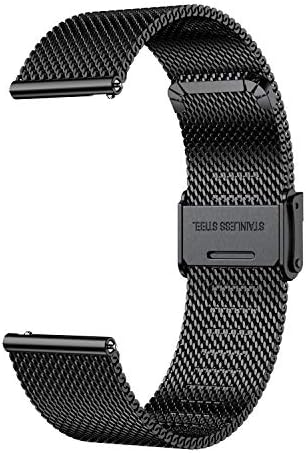Yeejok kompatibilan sa Samsung Galaxy Watch 3 45 mm/ 46 mm bendovi za muškarce, 22 mm mrežice tkane satove i originalni kožni remen