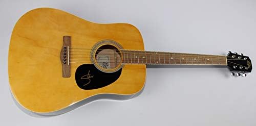 Steve Walsh Kansas nosi se na Wayward Son potpisao autograpno prirodno drvo akustične gitare u punoj veličini