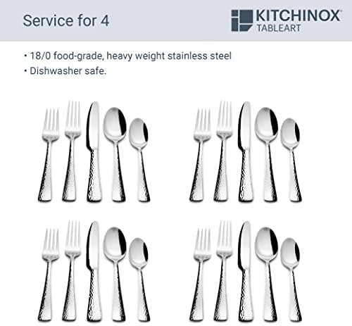 Set srebrnog posuđa od nehrđajućeg čelika od 20 komada, set pribora za jelo za 4 osobe