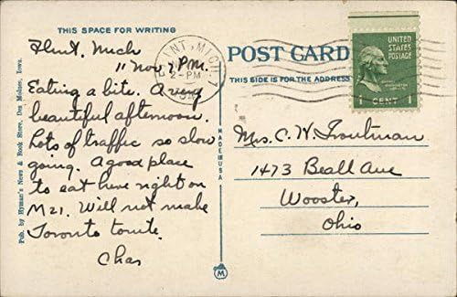 Metodistička bolnica Des Moines, iova, originalna Vintage razglednica