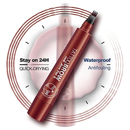 Olovka za obrve od 4 točke, crveno-smeđa vodootporna nijansa od 4 točke, stvara prirodan izgled obrva i traje 24 sata