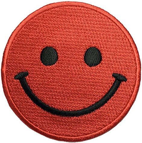 Ranger povratak Smile Face Happy Sign Smiješan Applique Empoided Sweine željezo na flasteru - Crveno