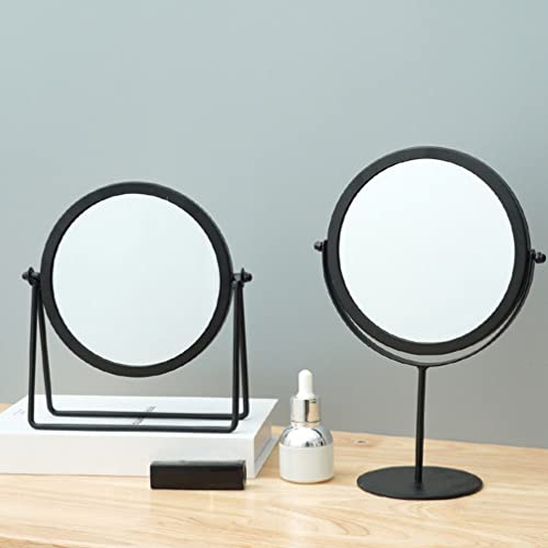 Ogledalo za šminkanje za stolno metalno isprazno ogledalo za toaletni stolić dvostrano rotirajuće ogledalo od 360 stupnjeva žensko