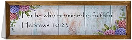 Rustikalni dekor drvenih zidnih znakova s ​​citatima Hebrejima 10：23 2017 za ono što je obećao je vjeran. Hebreji 10：23 White-C-10
