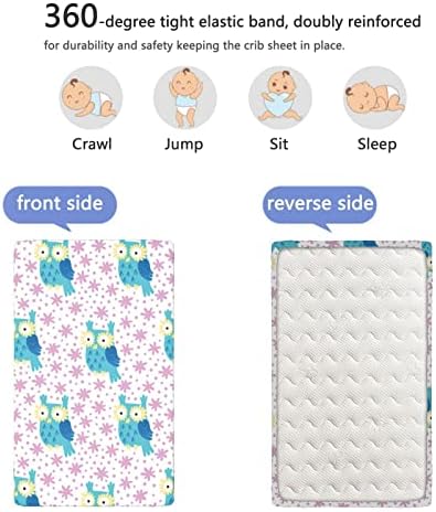Sove tematski opremljeni mini krevetići, prijenosni mini krevetići s plahtama mekanih i prozračnih posteljina sjajni za sobu ili dječju